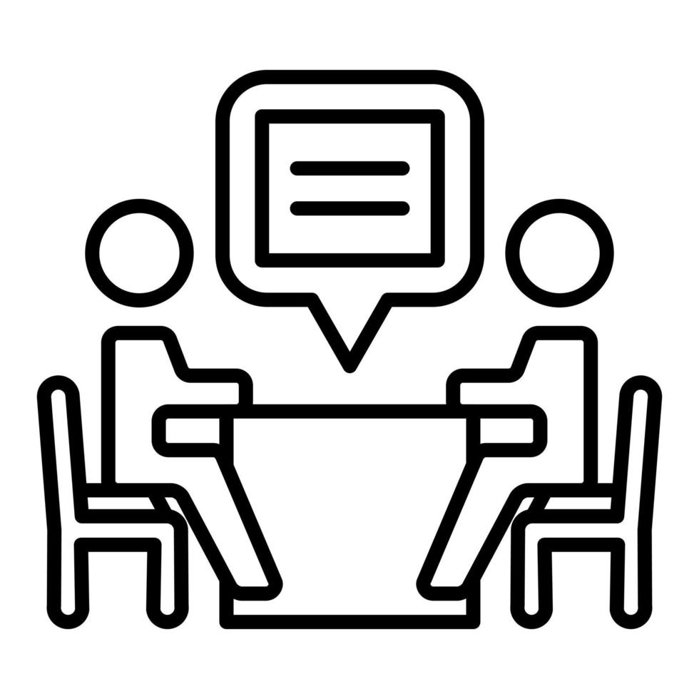 Interview Line Icon vector