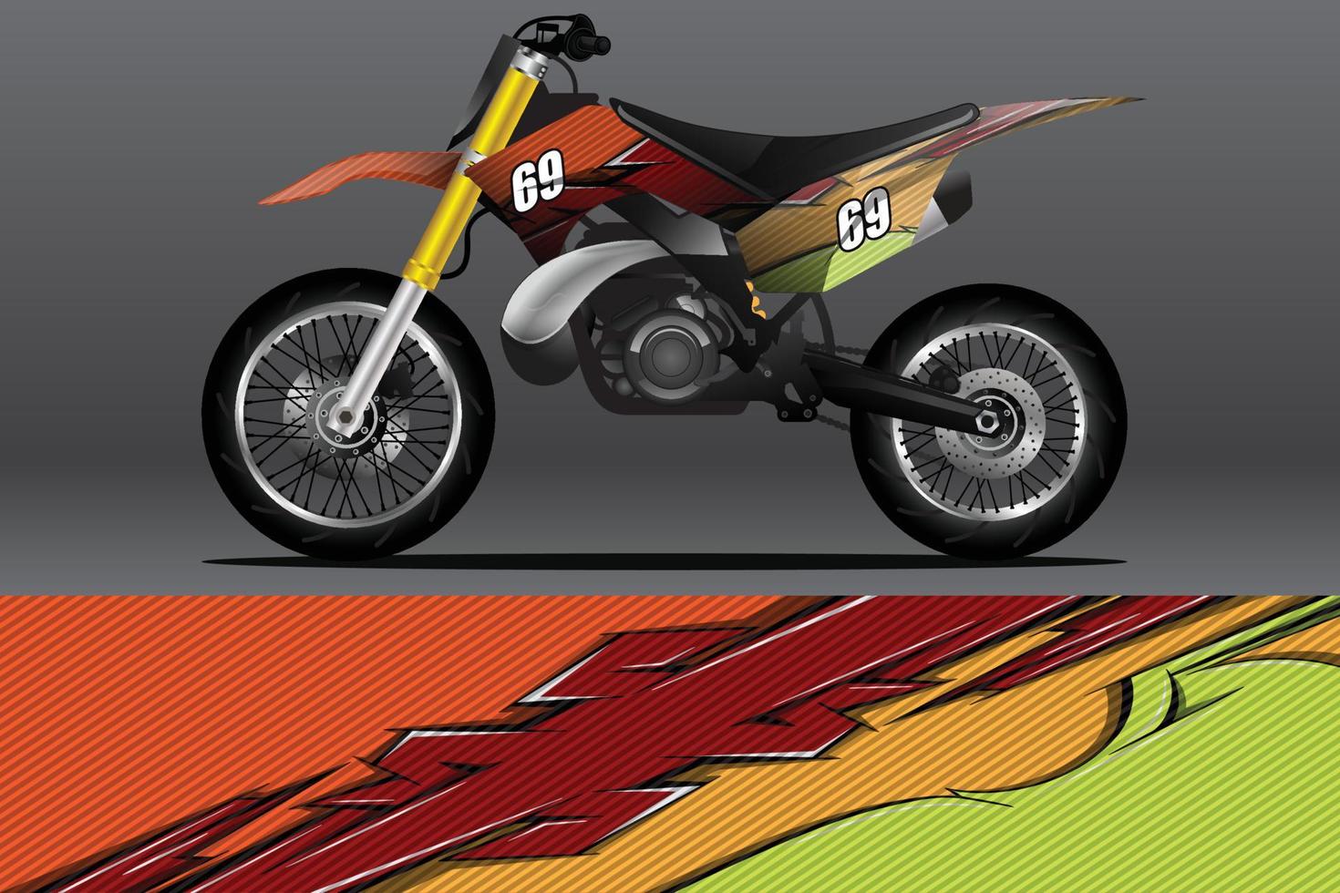 calcomanía de envoltura de motocicleta abstracta y diseño de calcomanía de vinilo vector