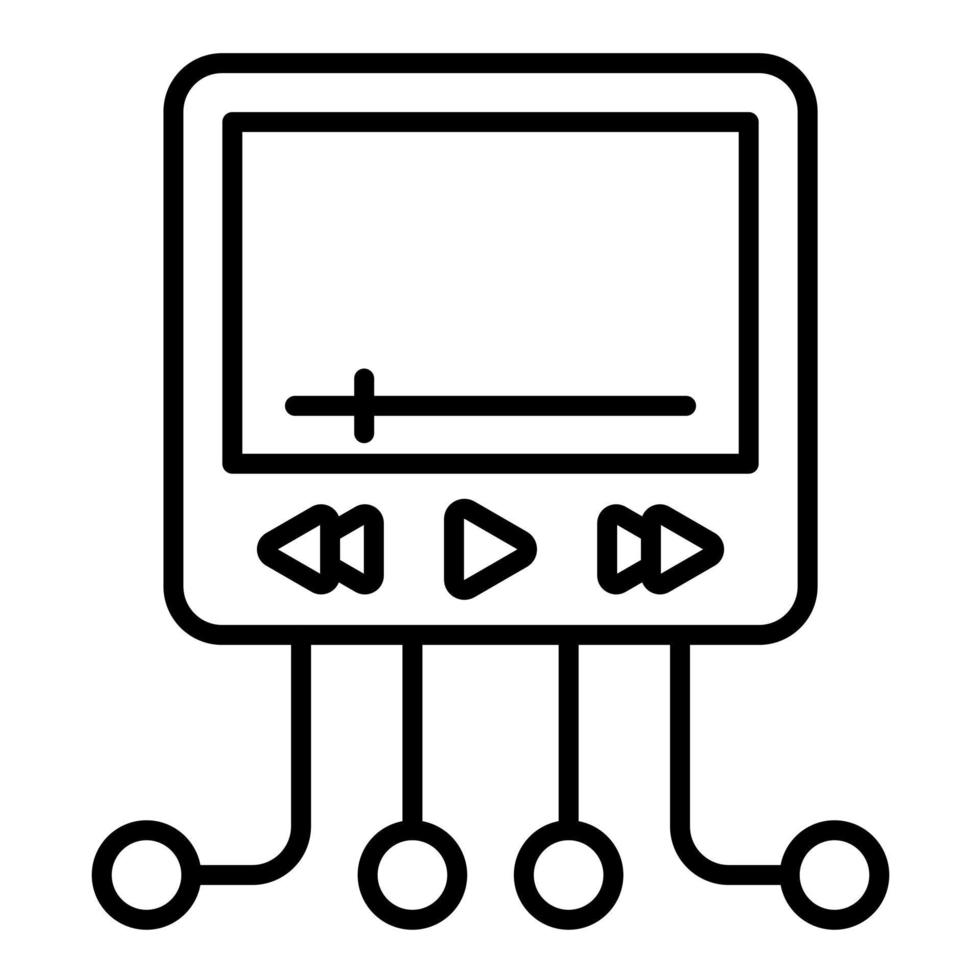 icono de línea de red de video vector