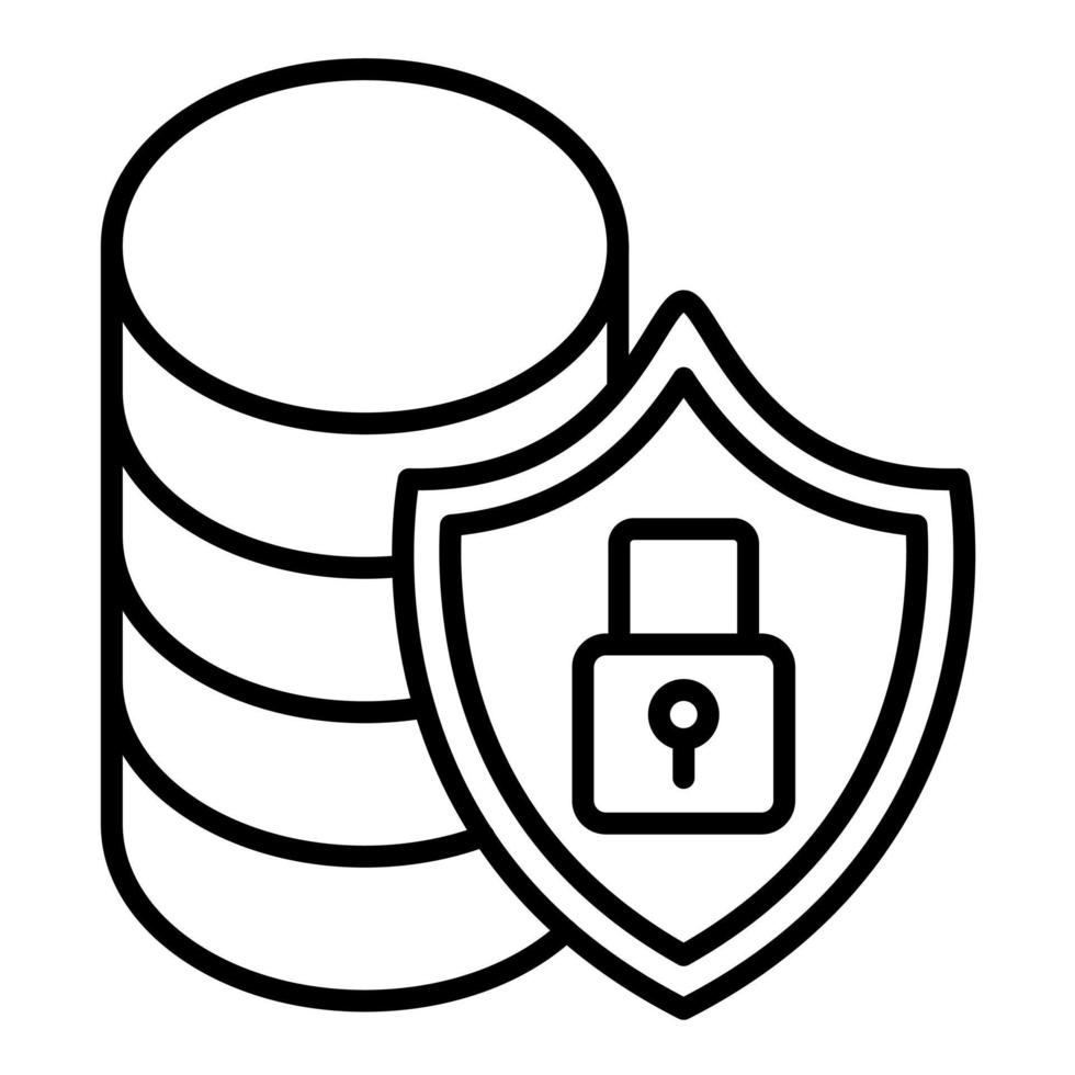 Database Security Line Icon vector