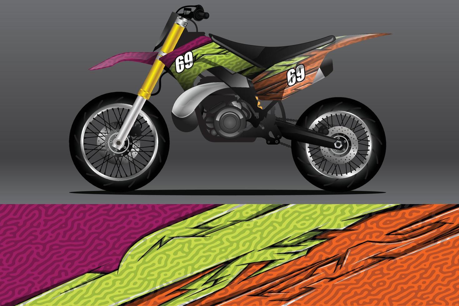 calcomanía de envoltura de motocicleta abstracta y diseño de calcomanía de vinilo vector