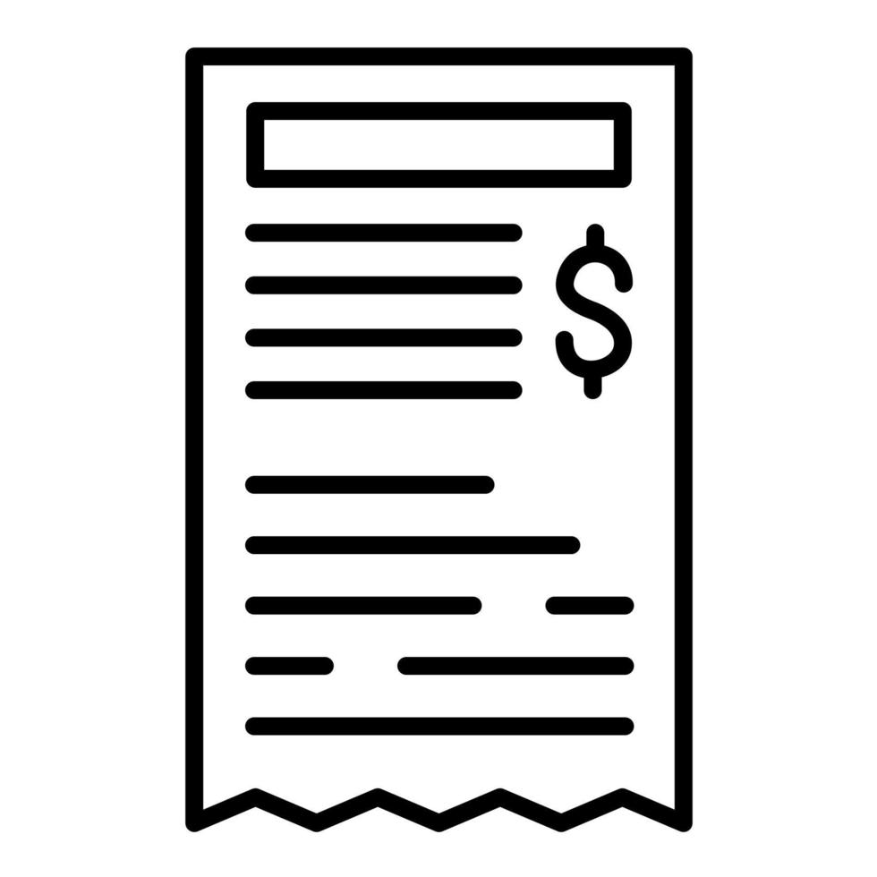 Receipt Line Icon vector