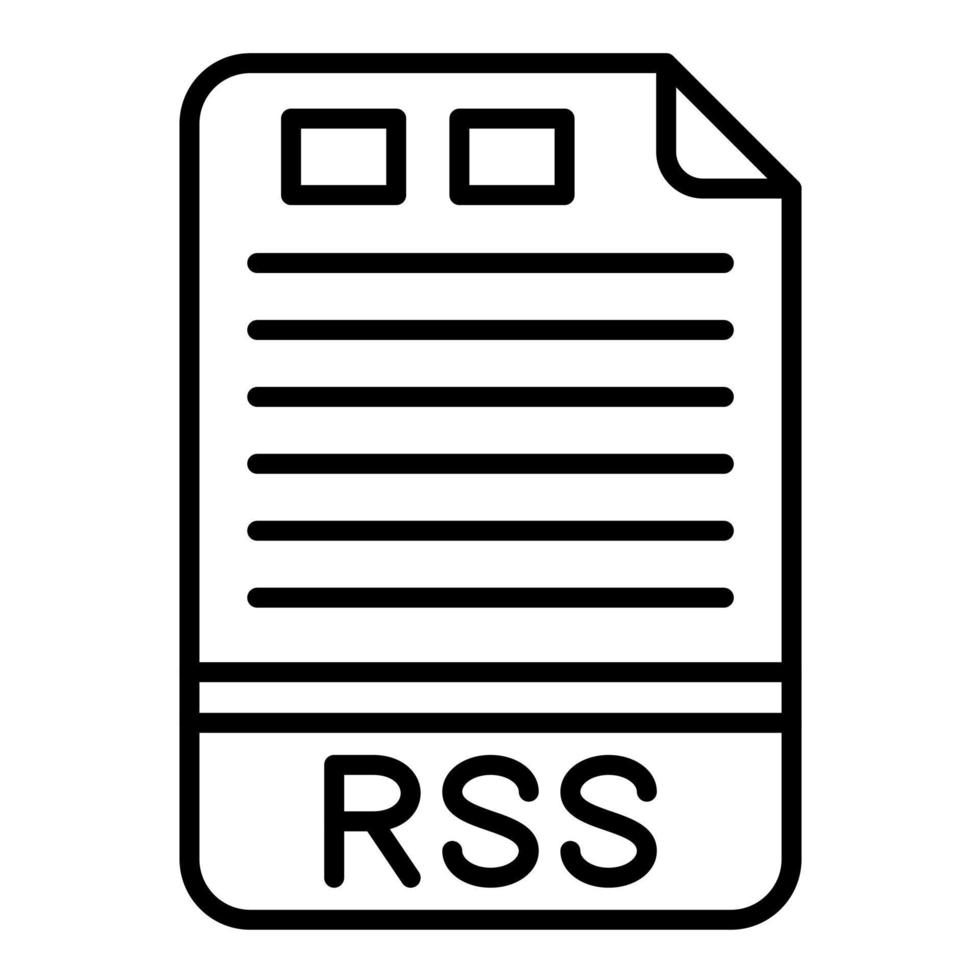 icono de línea rss vector