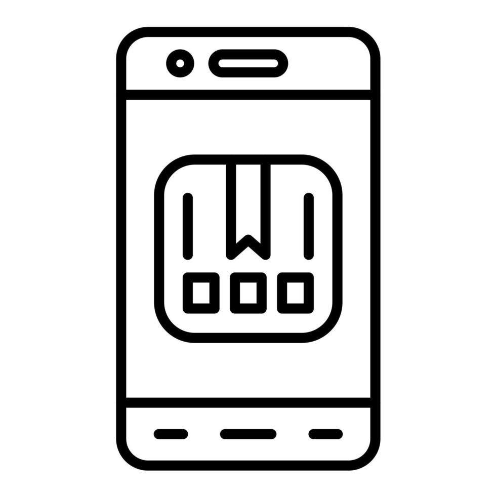 Mobile Delivery Box Line Icon vector