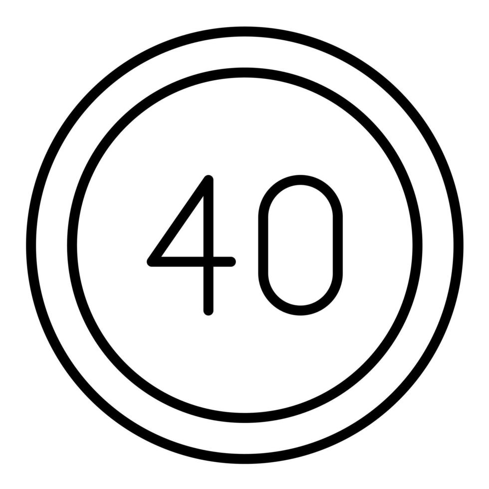 40 Speed Limit Line Icon vector