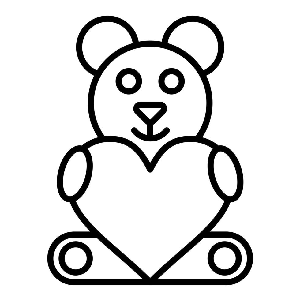 Teddy Line Icon vector