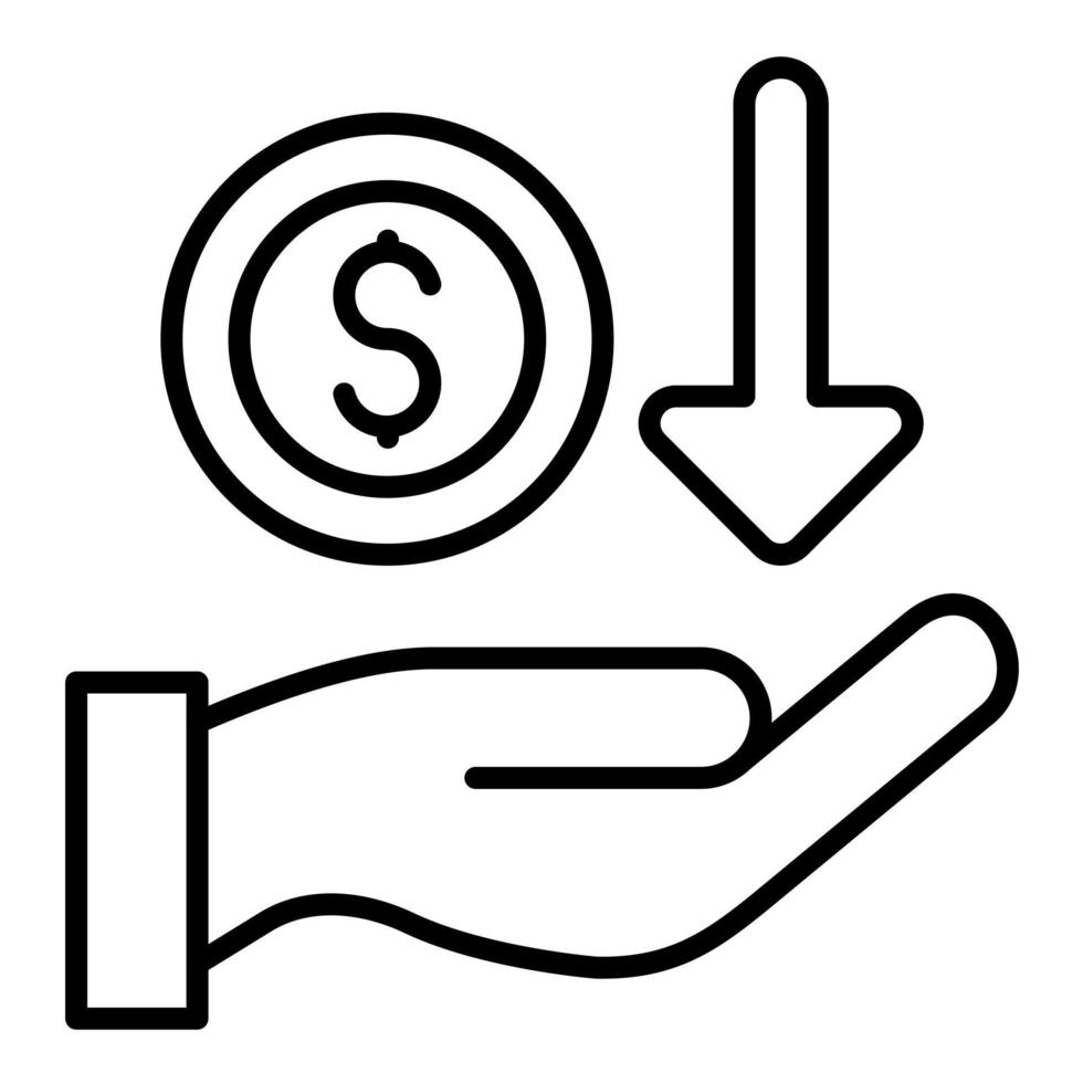 Receive Money Line Icon vector