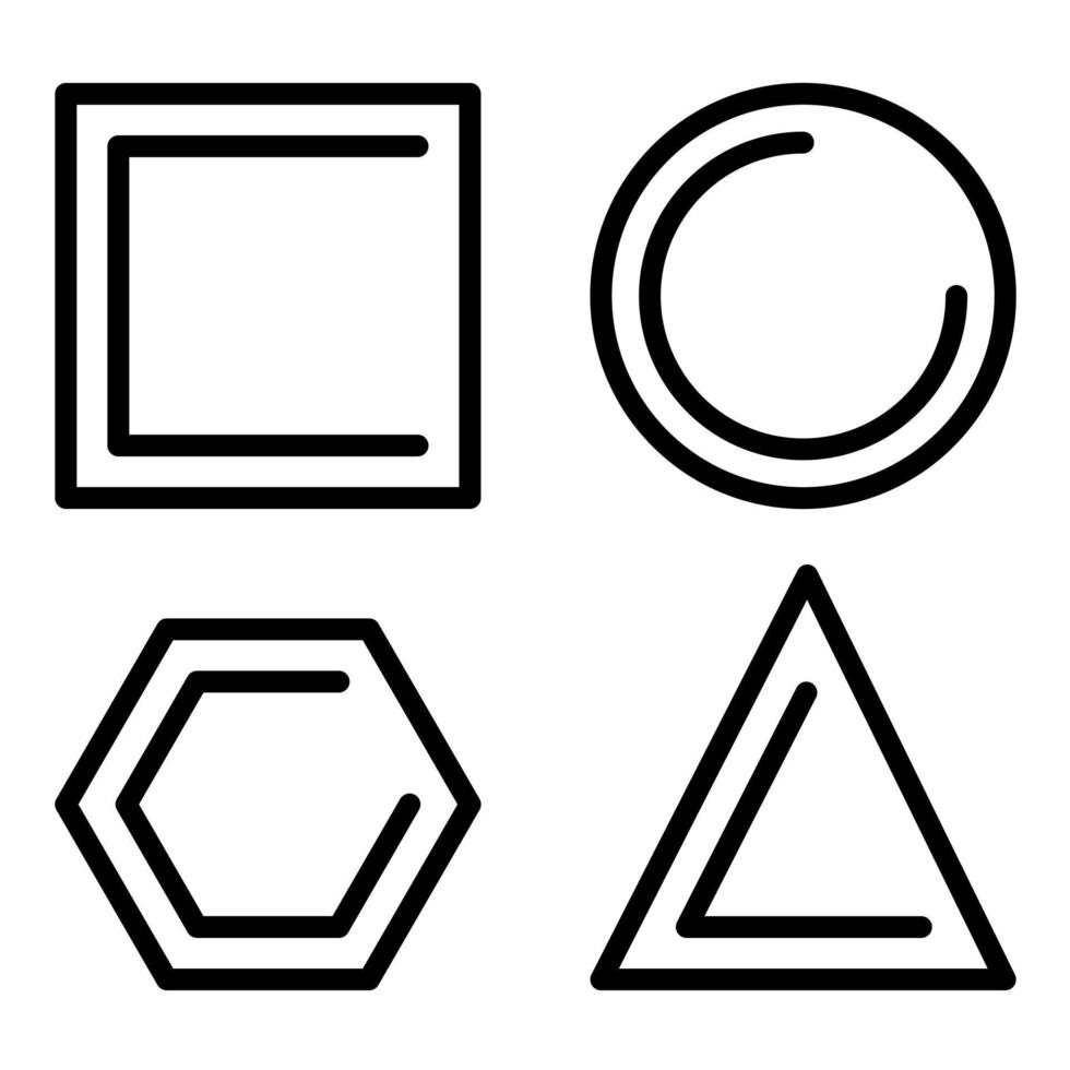 icono de línea de formas geométricas vector