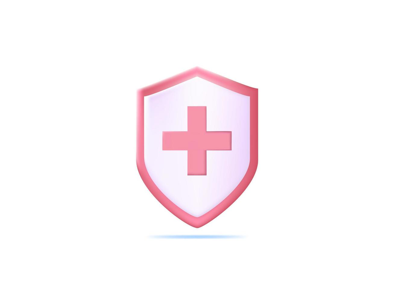 icono de vector de escudo 3d. inmunidad y protección