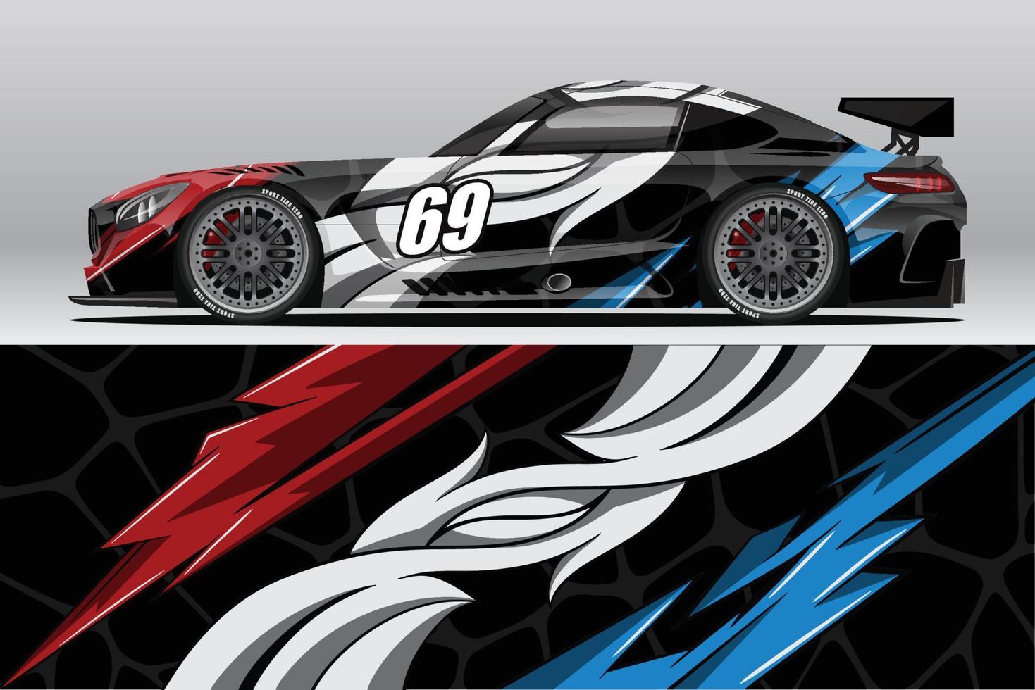 Car wrap decal designs for racing livery or daily car vinyl sticker vector