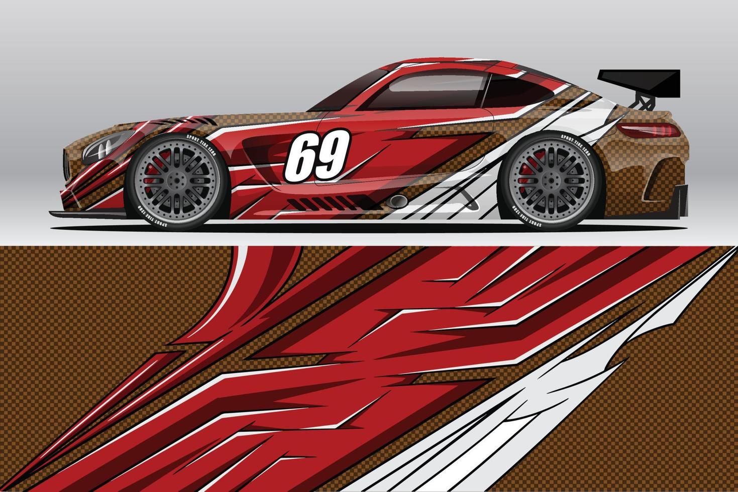 Car wrap decal designs for racing livery or daily car vinyl sticker vector