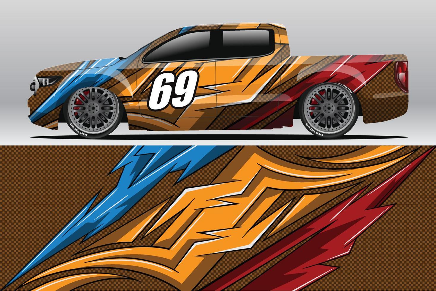 Car wrap decal designs for racing livery or daily car vinyl sticker vector