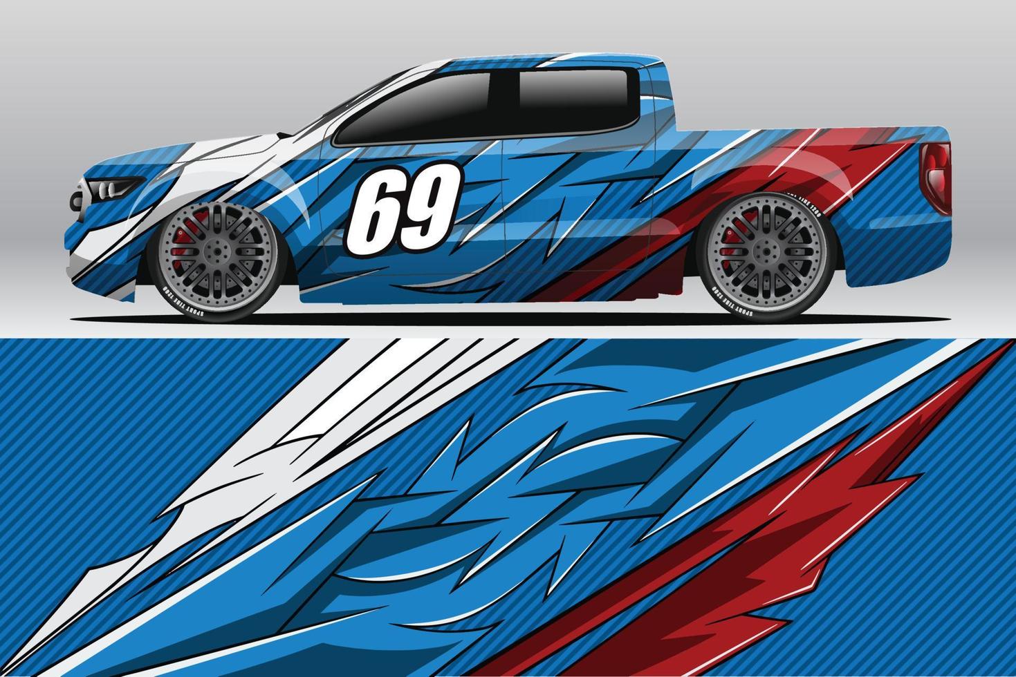 Abstract Race car wrap sticker design and sports background for daily
