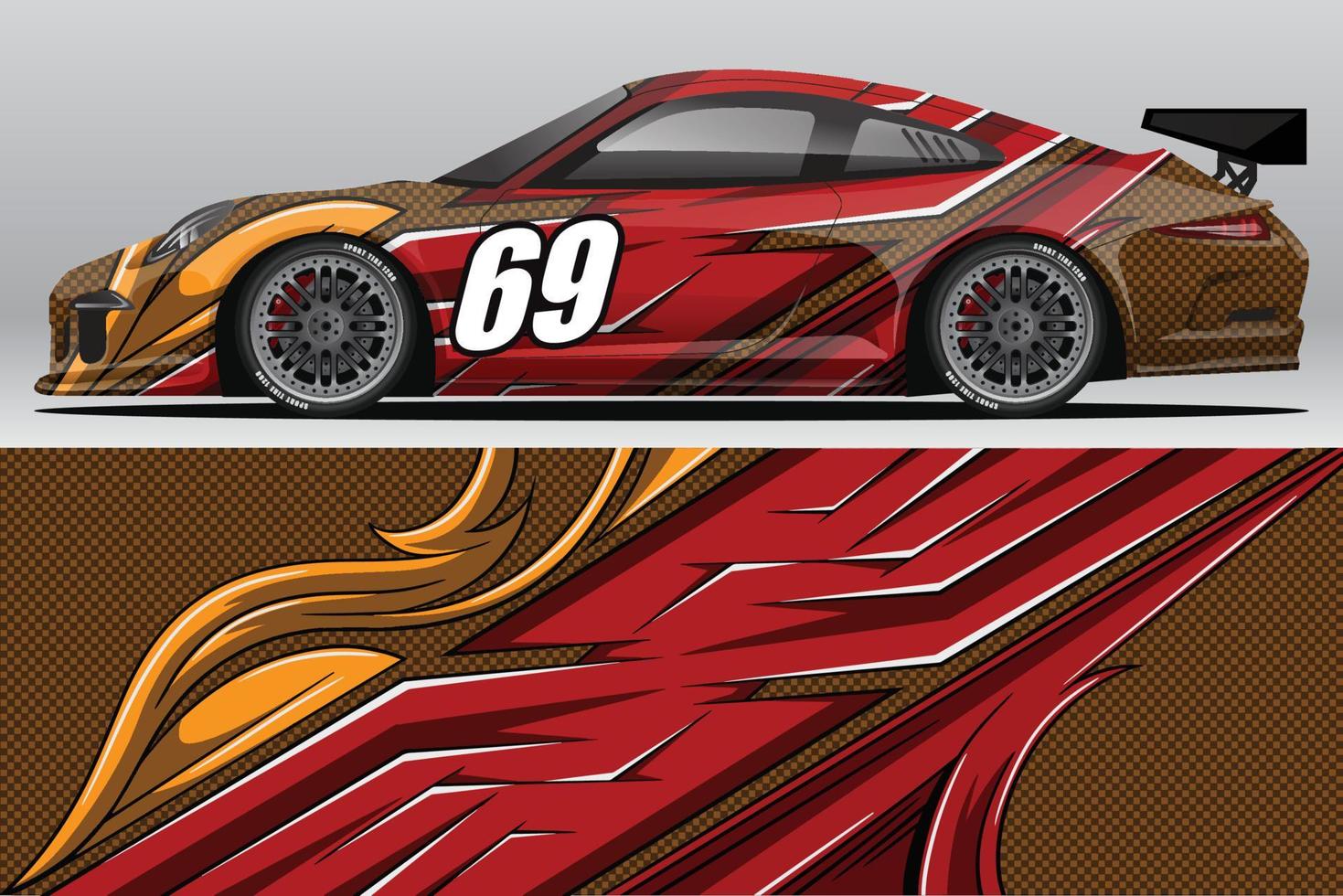 Abstract Race car wrap sticker design and sports background for daily use racing livery or car vinyl stickers vector