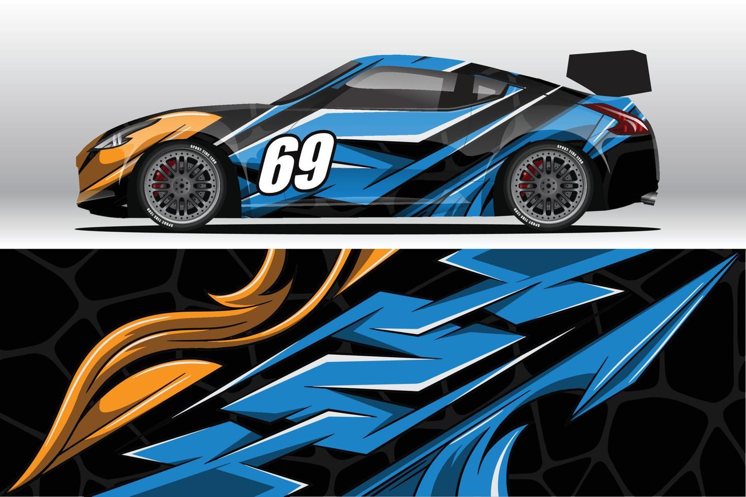 Abstract Race car wrap sticker design and sports background for daily use racing livery or car vinyl stickers vector