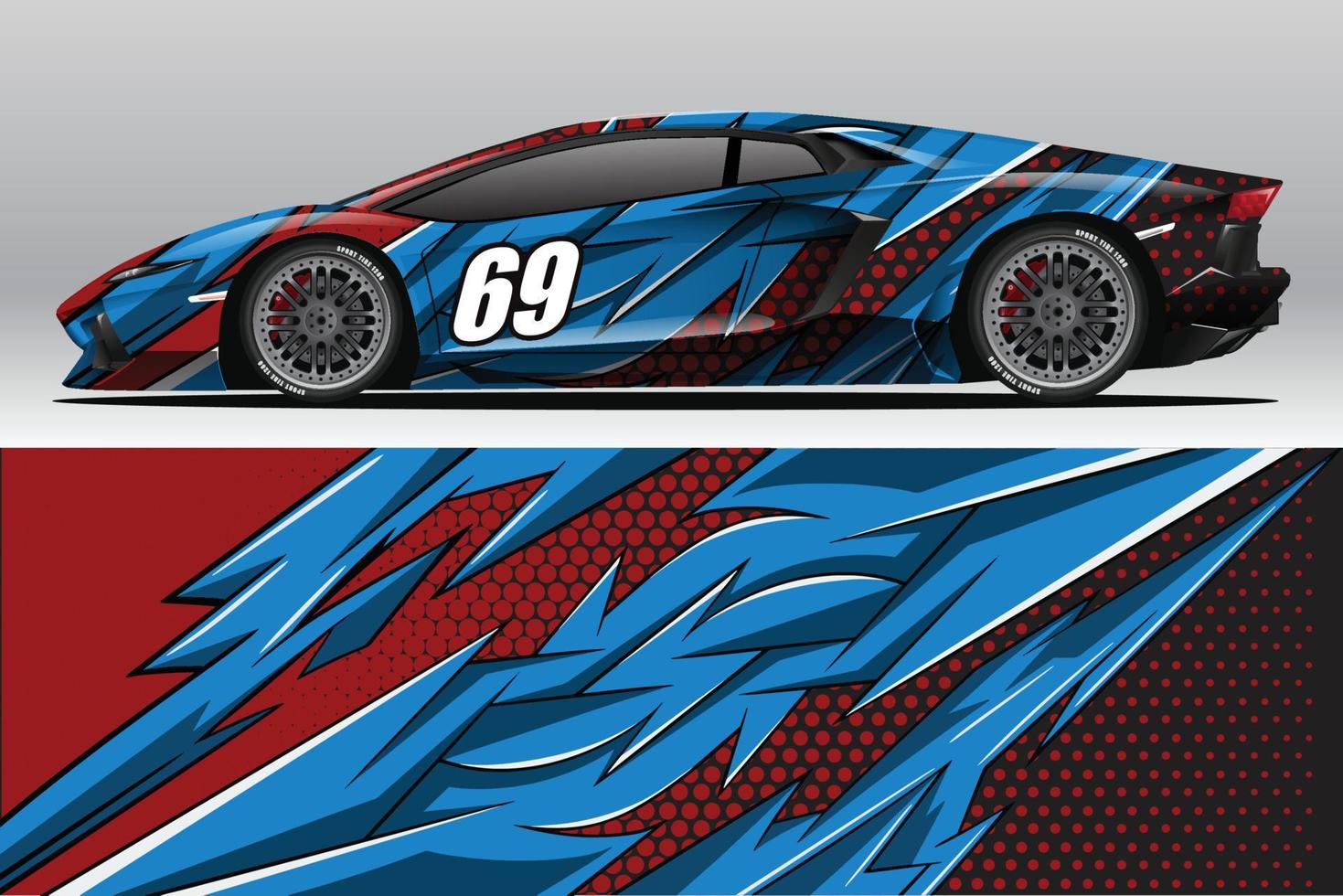 Abstract Race car wrap sticker design and sports background for daily use racing livery or car vinyl stickers vector