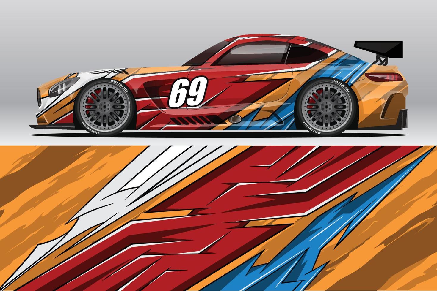 Abstract Race car wrap sticker design and sports background for daily use racing livery or car vinyl stickers vector