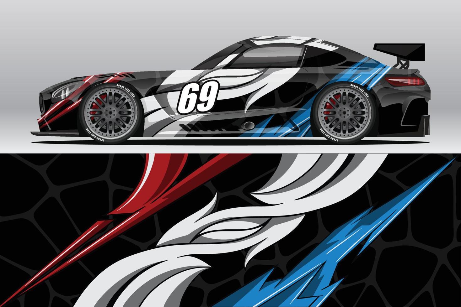 Abstract Race car wrap sticker design and sports background for daily use racing livery or car vinyl stickers vector