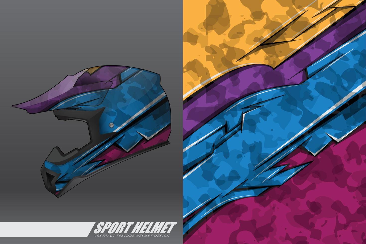 Sport helmet wrap decal and vinyl sticker design. vector