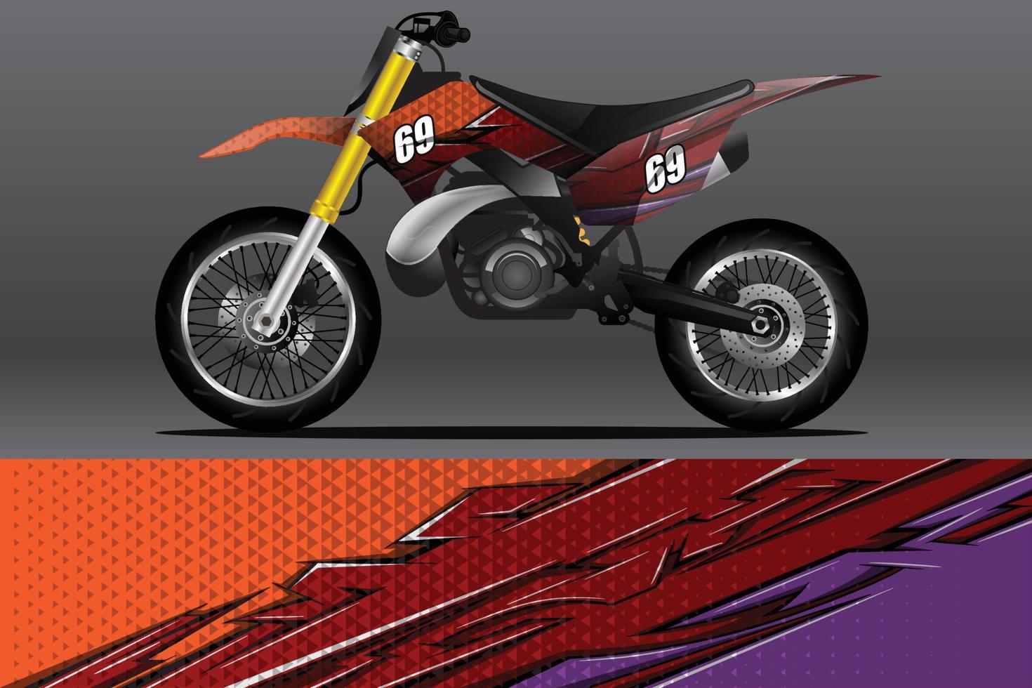 calcomanía de envoltura de motocicleta abstracta y diseño de calcomanía de vinilo vector