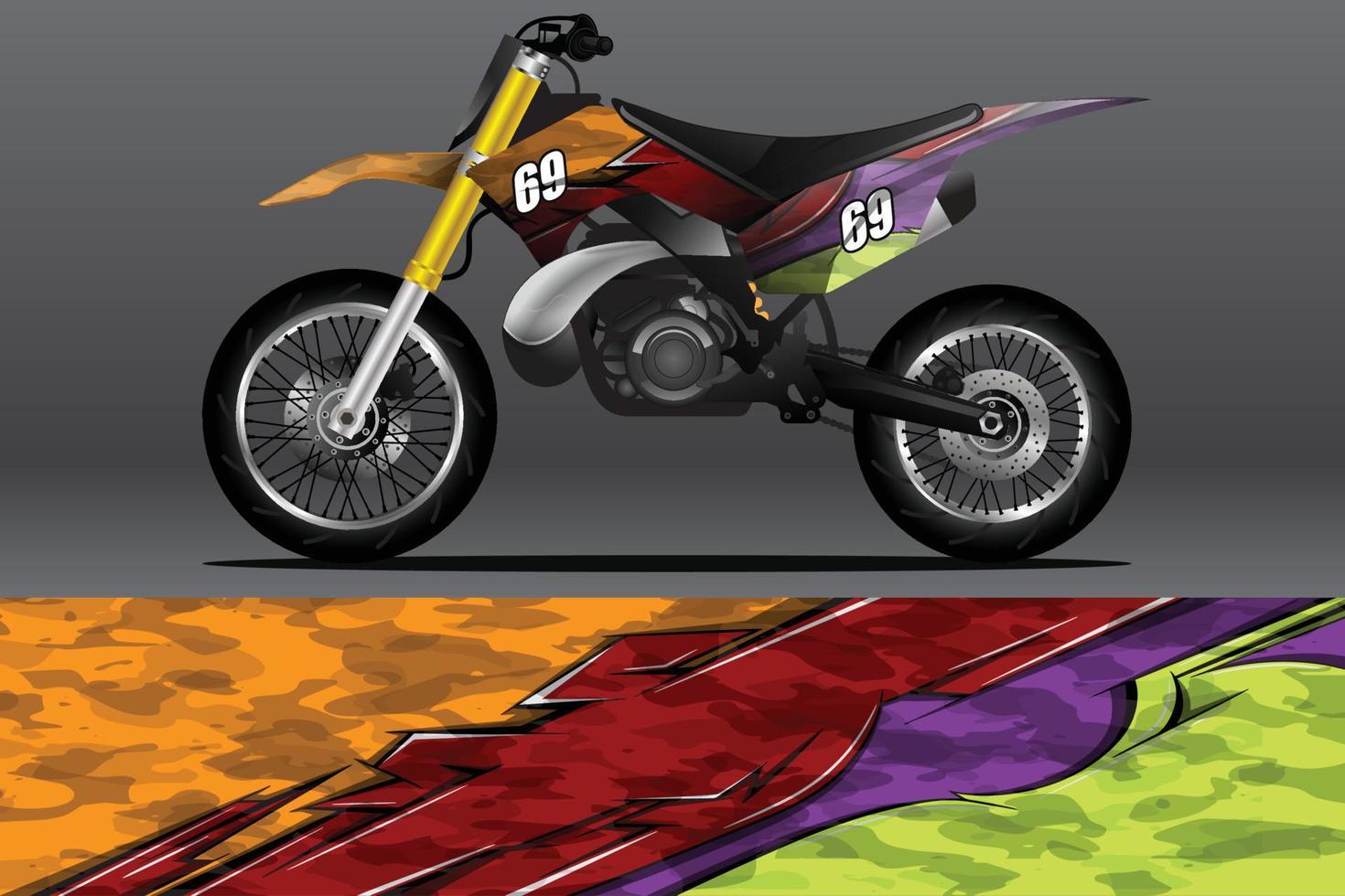 calcomanía de envoltura de motocicleta abstracta y diseño de calcomanía de vinilo vector