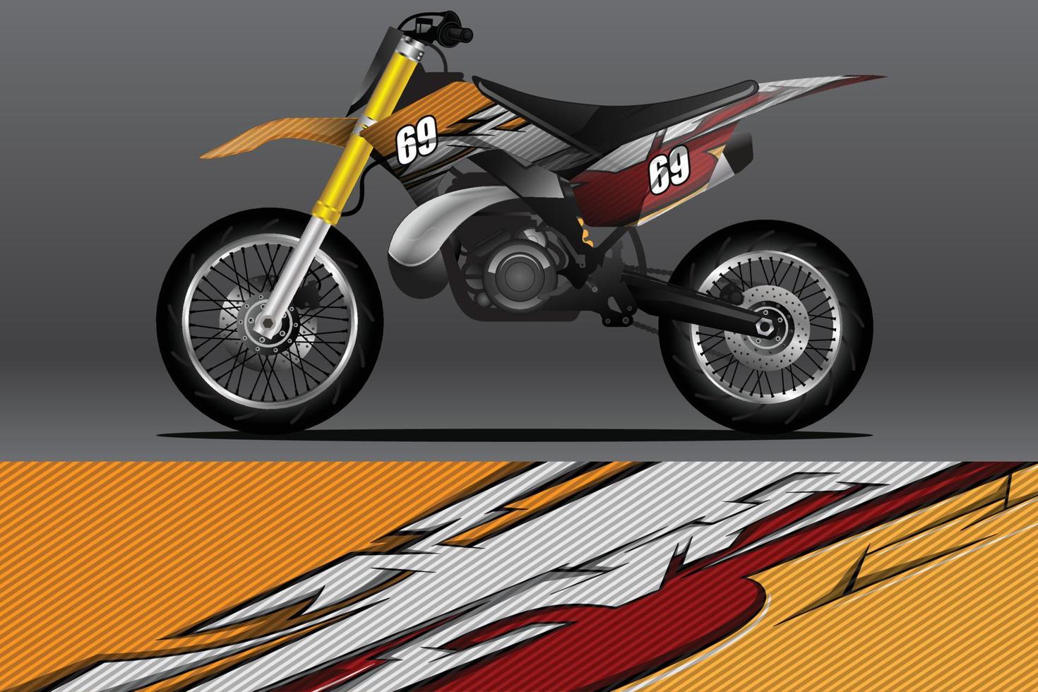 calcomanía de envoltura de motocicleta abstracta y diseño de calcomanía de vinilo vector