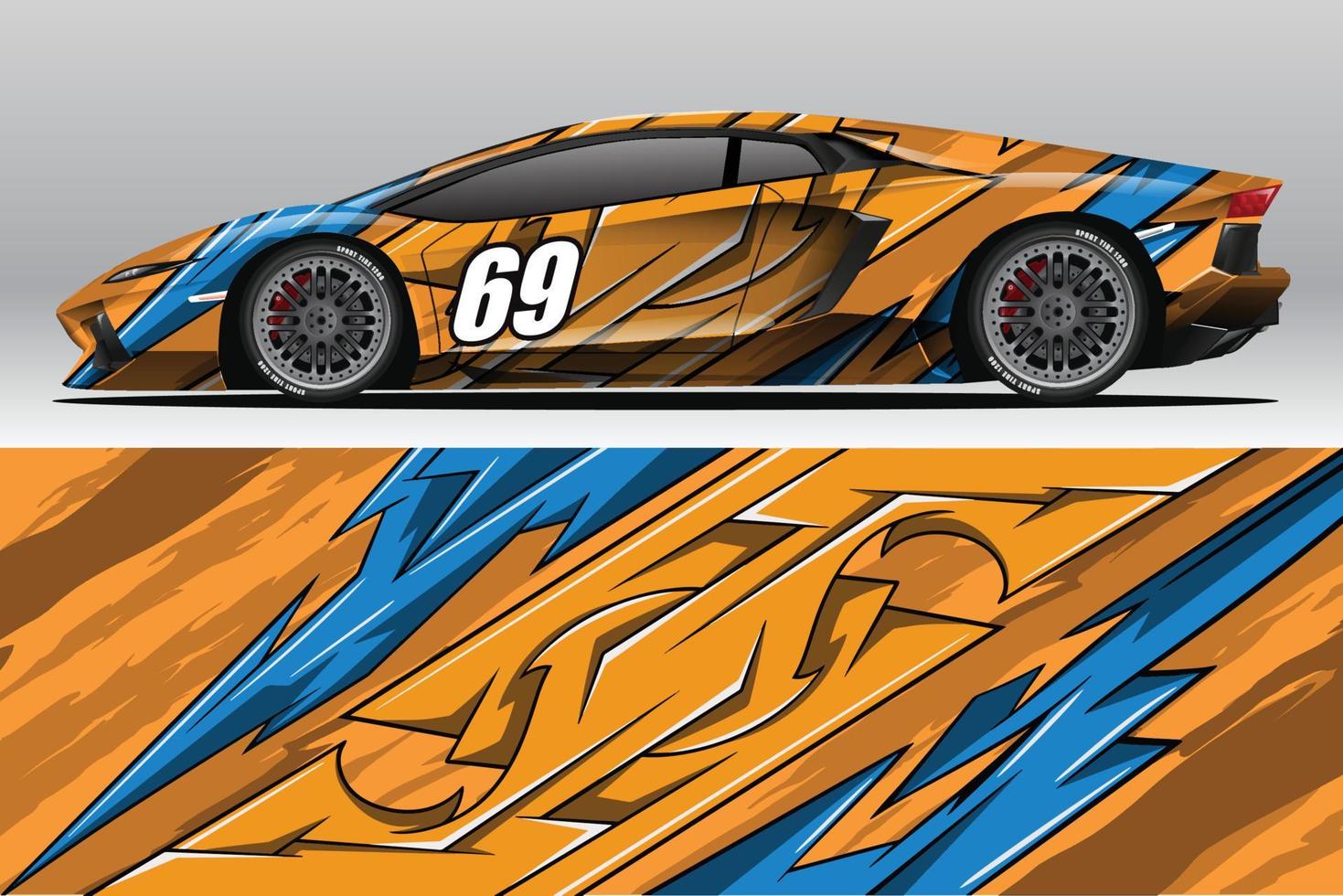 Car wrap decal designs for racing livery or daily car vinyl sticker vector