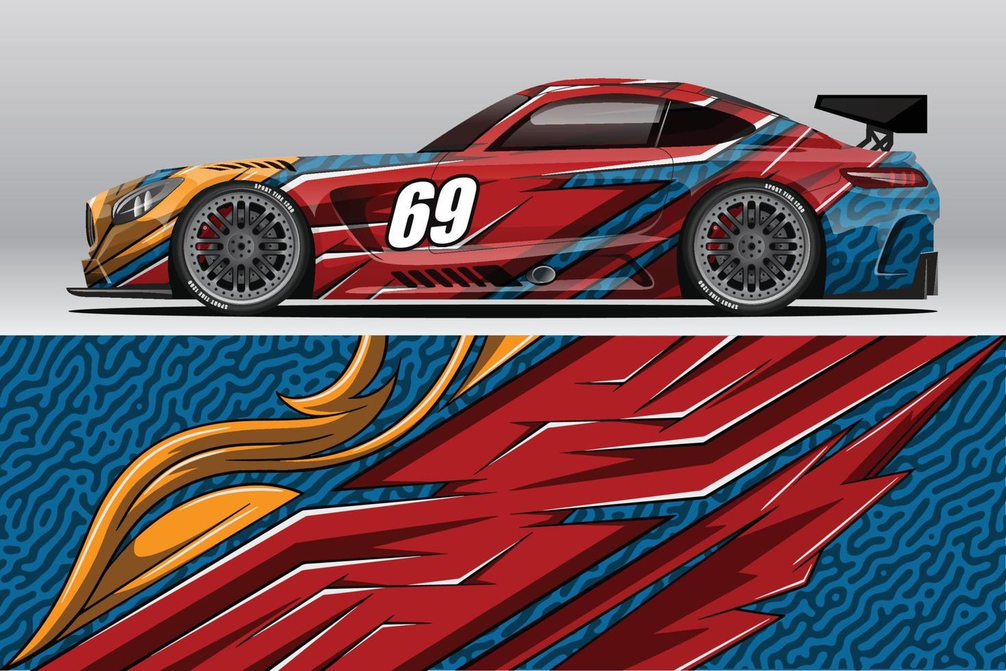 Car wrap decal designs for racing livery or daily car vinyl sticker vector