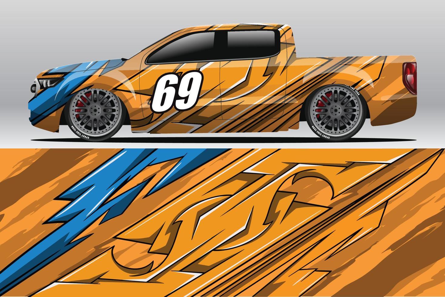Abstract Race car wrap sticker design and sports background for daily use racing livery or car vinyl stickers vector