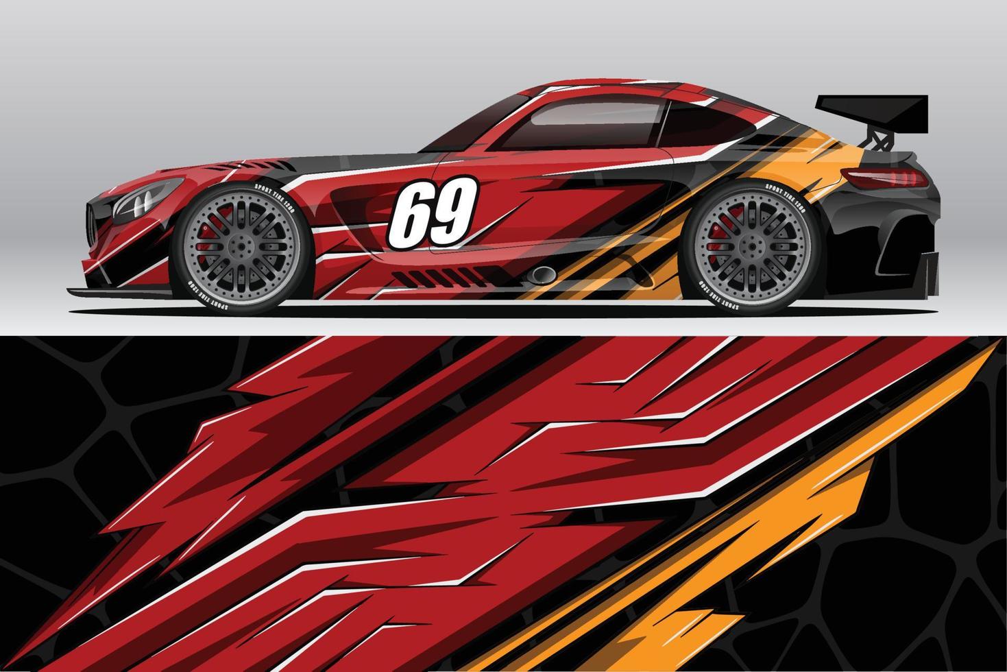 Abstract Race car wrap sticker design and sports background for daily use racing livery or car vinyl stickers vector