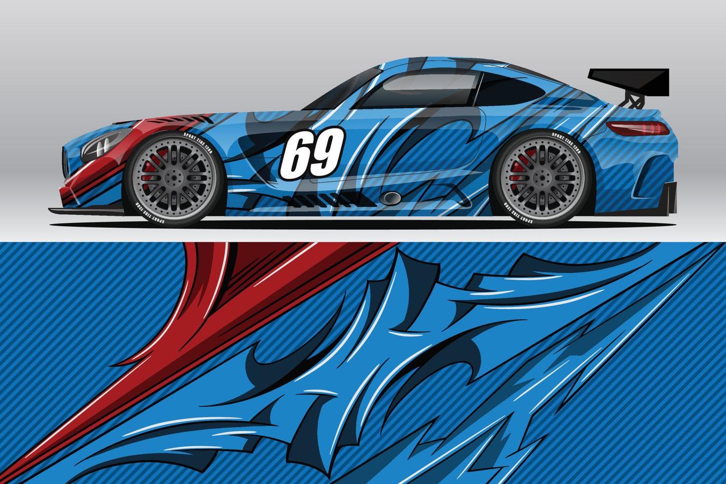 Abstract Race car wrap sticker design and sports background for daily use racing livery or car vinyl stickers vector