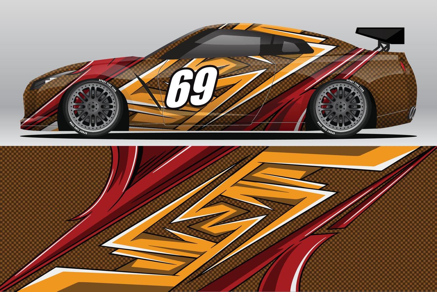 Abstract Race car wrap sticker design and sports background for daily use racing livery or car vinyl stickers vector