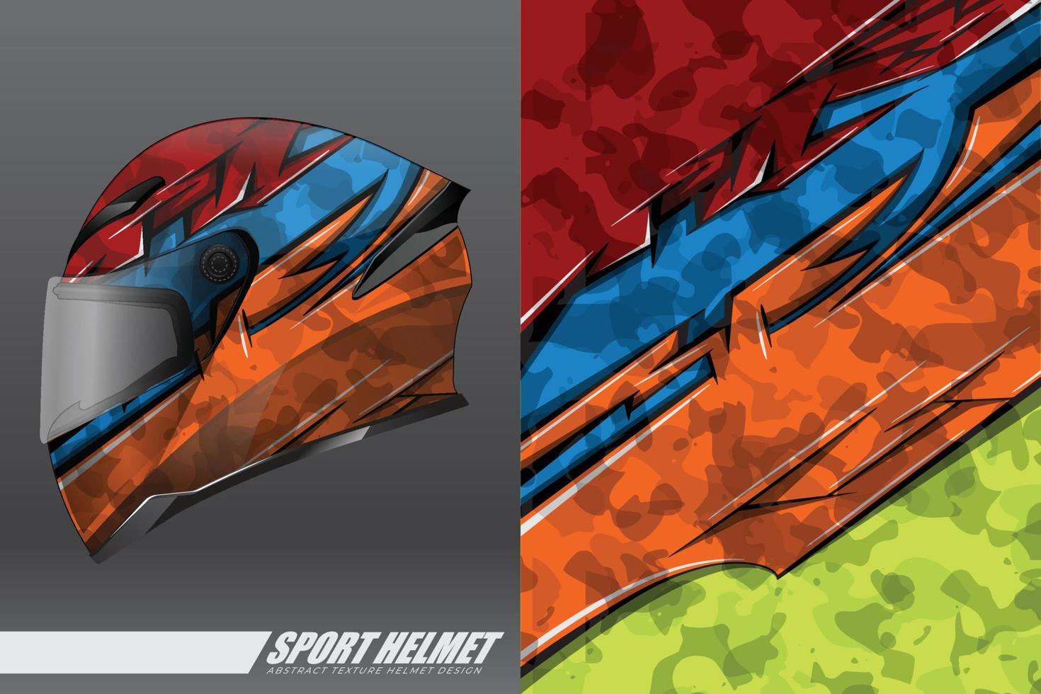 Sport helmet wrap decal and vinyl sticker design. vector