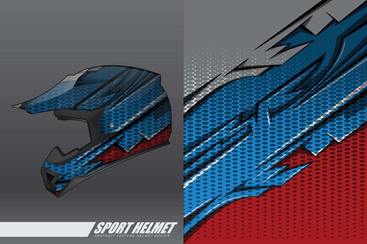 Calcomanía de envoltura de casco deportivo y diseño de calcomanías de vinilo. vector