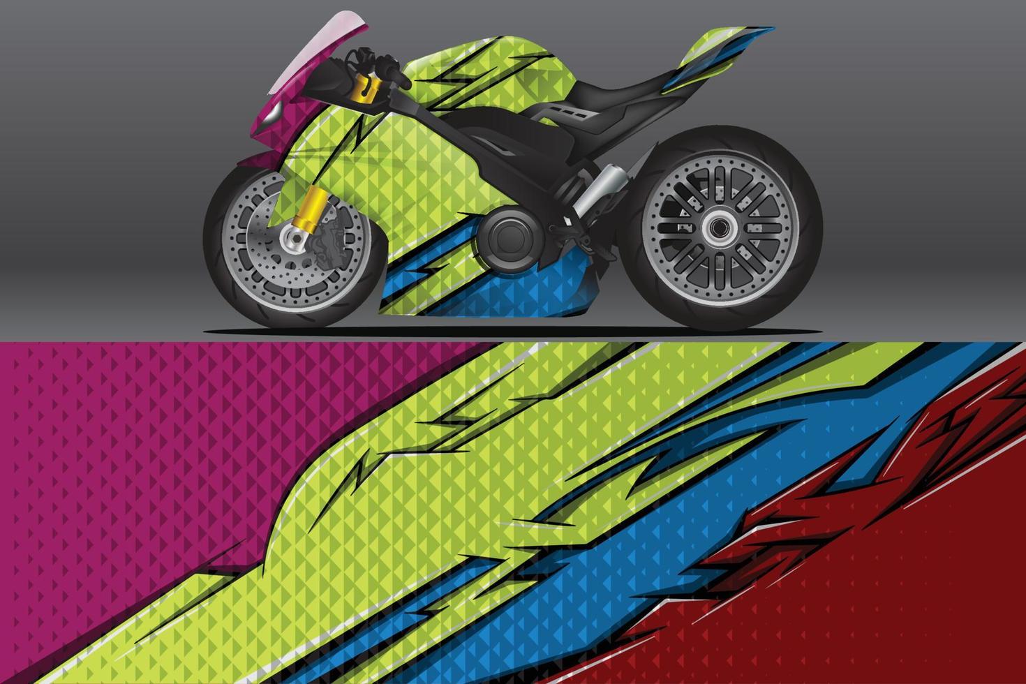 Abstract Motorcycle wrap decal and vinyl sticker design vector