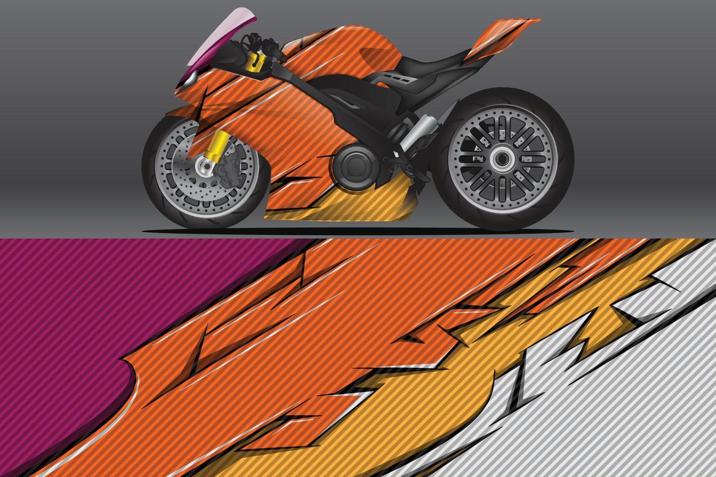 calcomanía de envoltura de motocicleta abstracta y diseño de calcomanía de vinilo vector