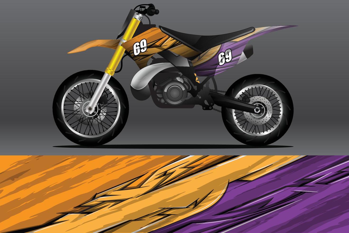 calcomanía de envoltura de motocicleta abstracta y diseño de calcomanía de vinilo vector