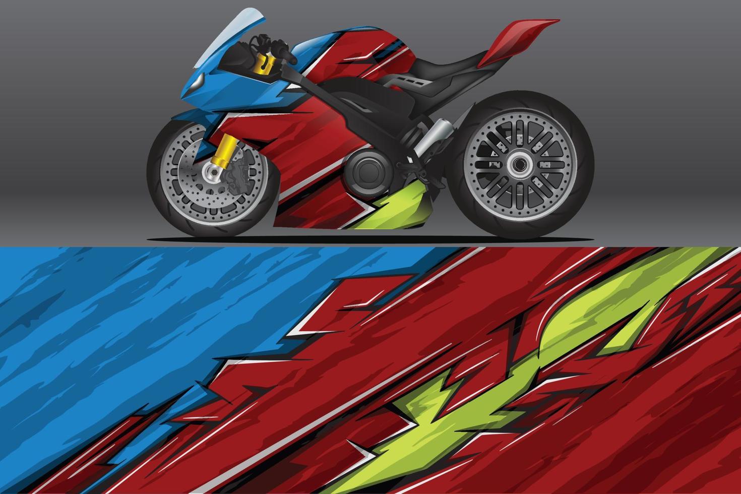 calcomanía de envoltura de motocicleta abstracta y diseño de calcomanía de vinilo vector