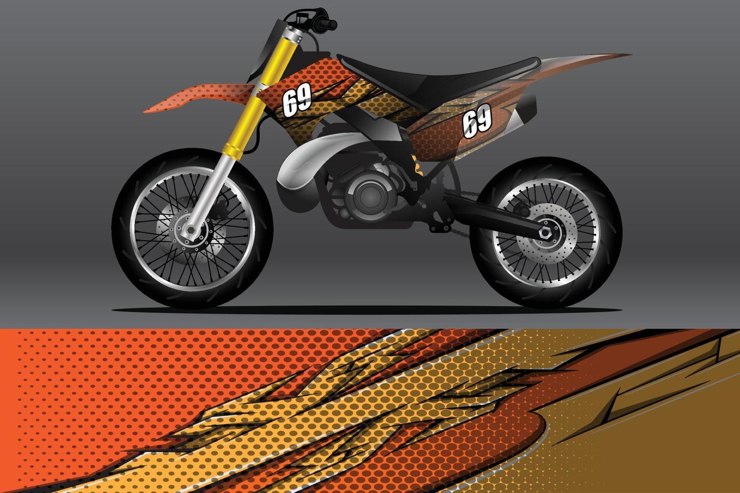 Abstract Motorcycle wrap decal and vinyl sticker design vector