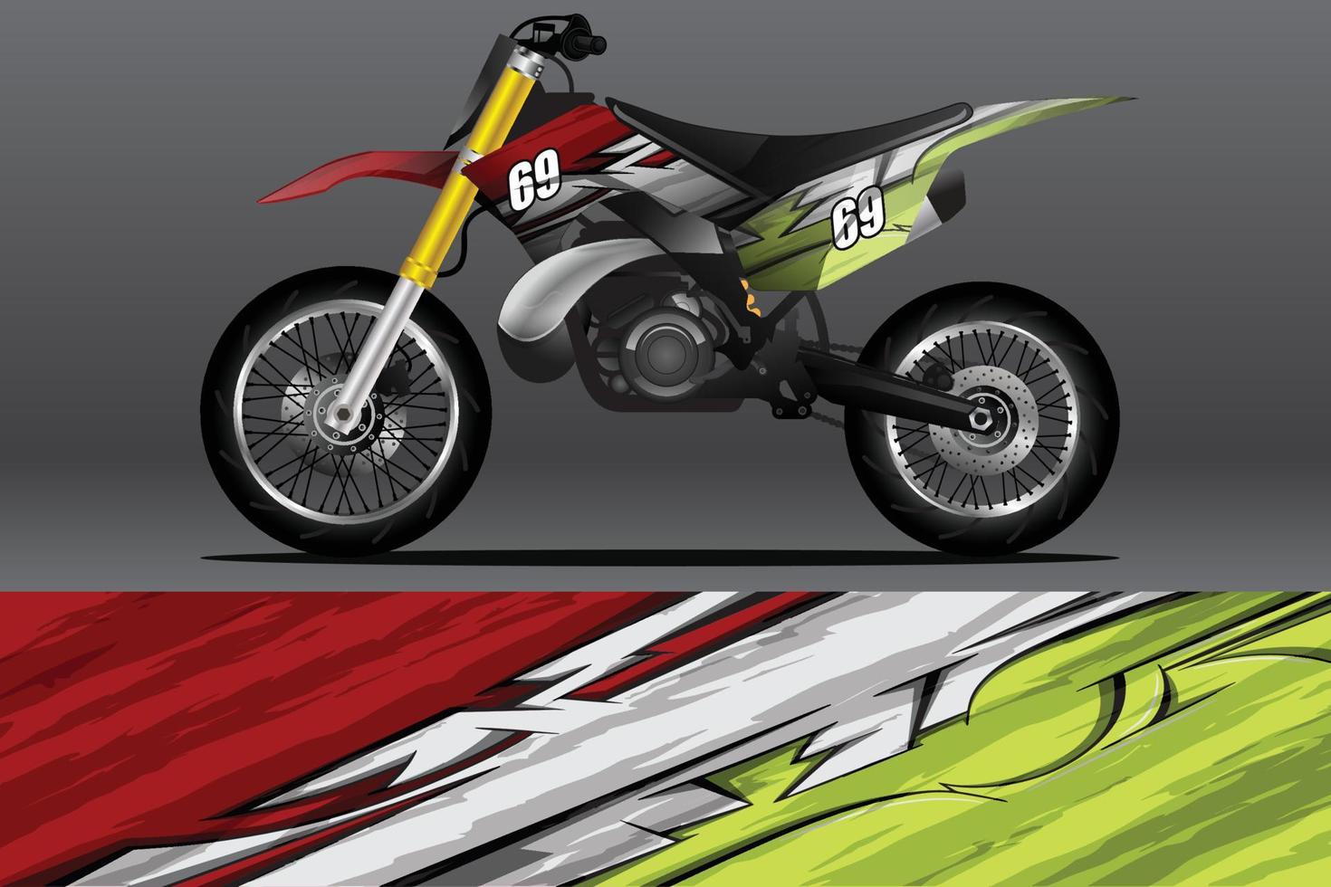 calcomanía de envoltura de motocicleta abstracta y diseño de calcomanía de vinilo vector