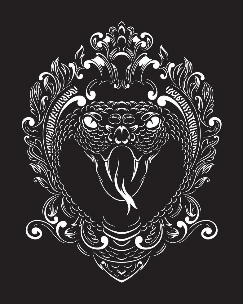 viper artwork illustration and t shirt design Premium Vector