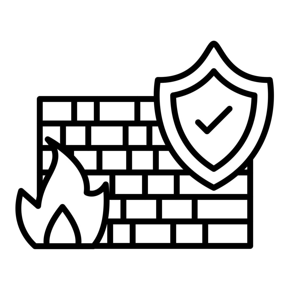 Firewall Line Icon vector