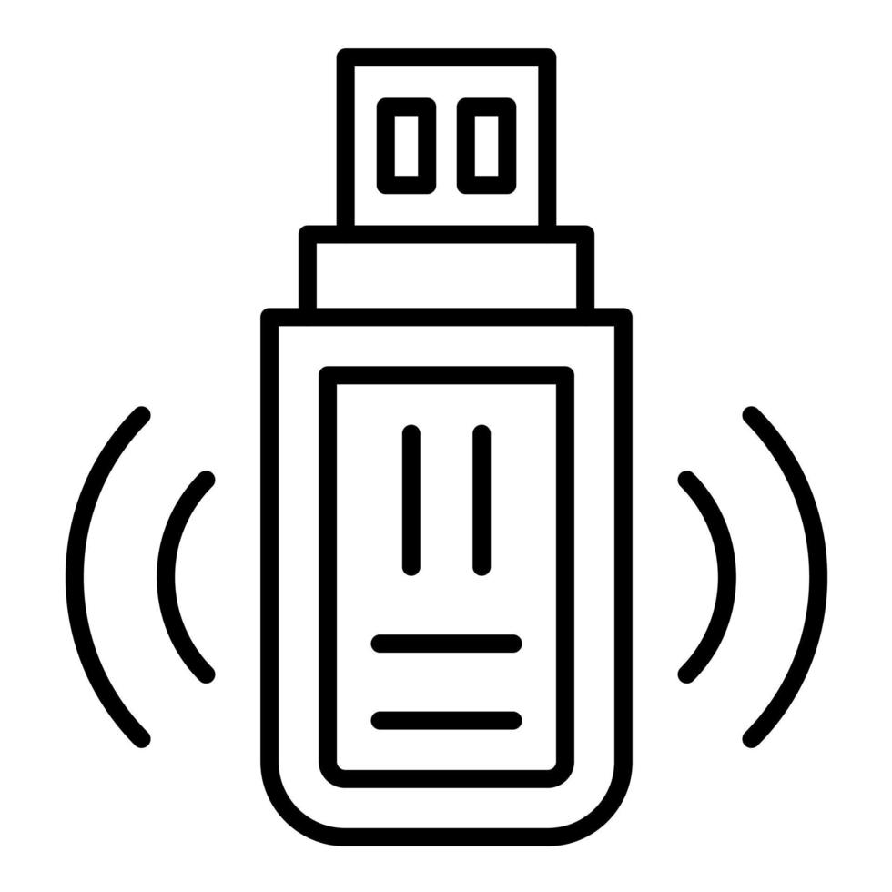 USB Wifi Line Icon vector