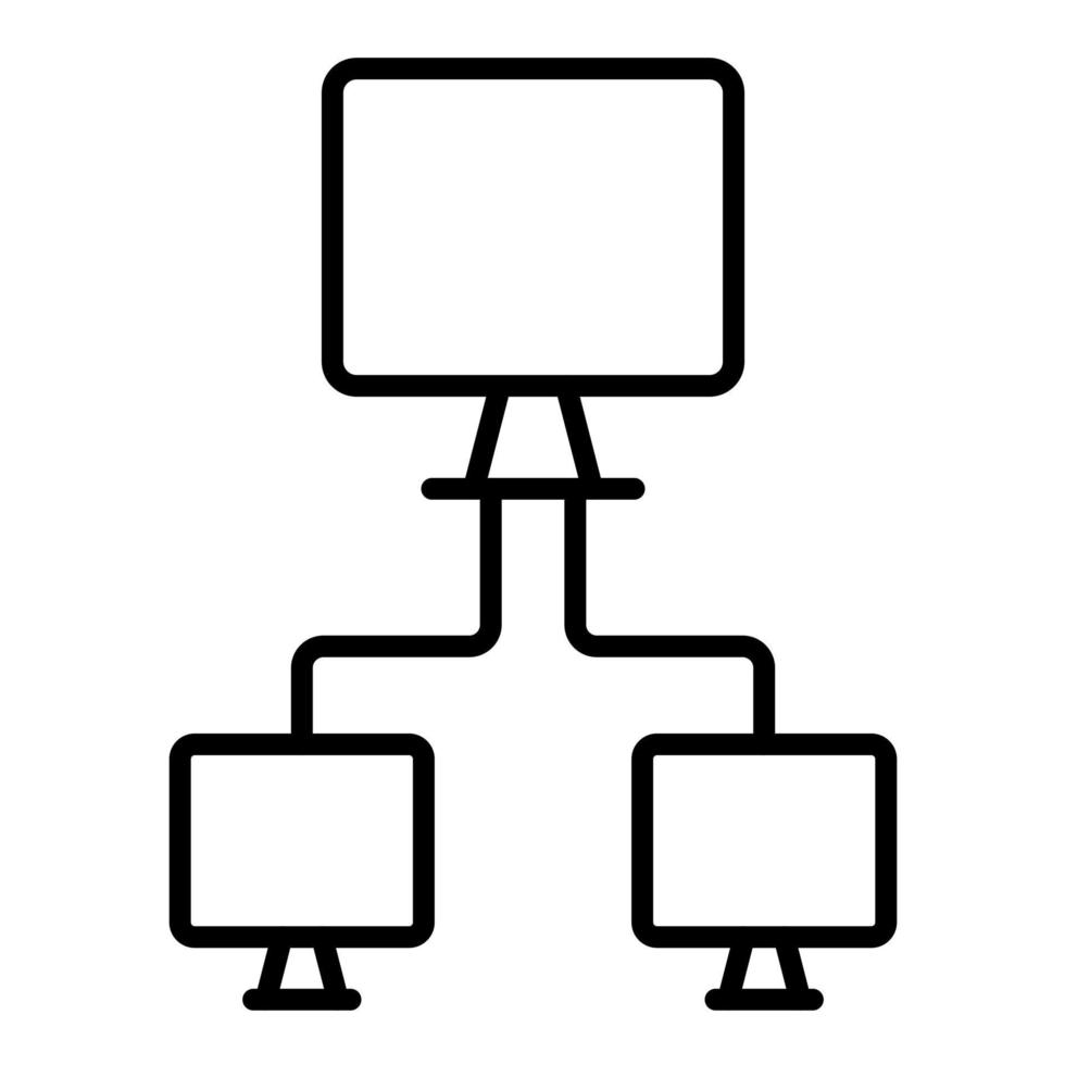 icono de línea de redes informáticas vector