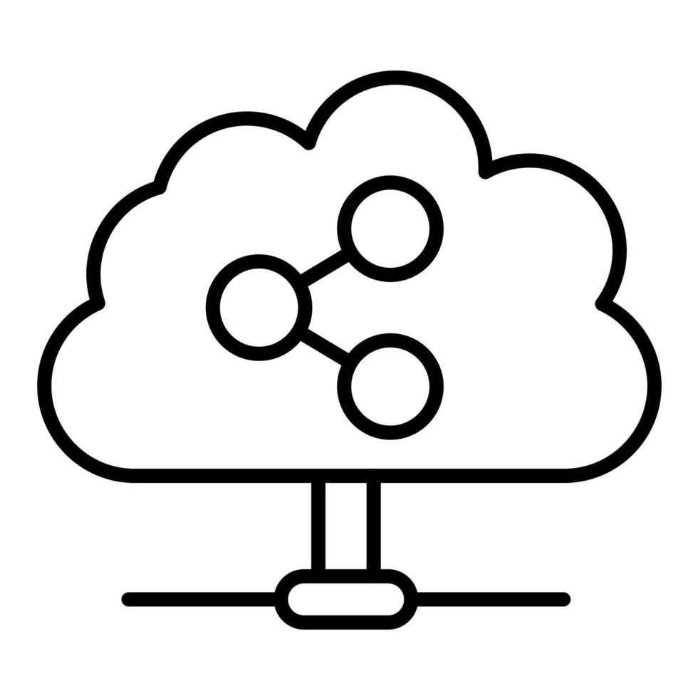 Shared Cloud Line Icon vector