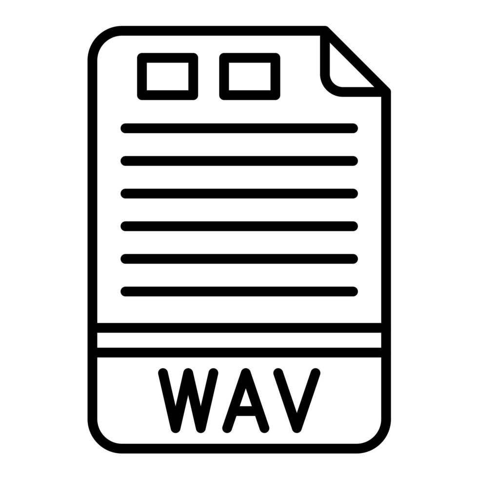 icono de línea wav vector