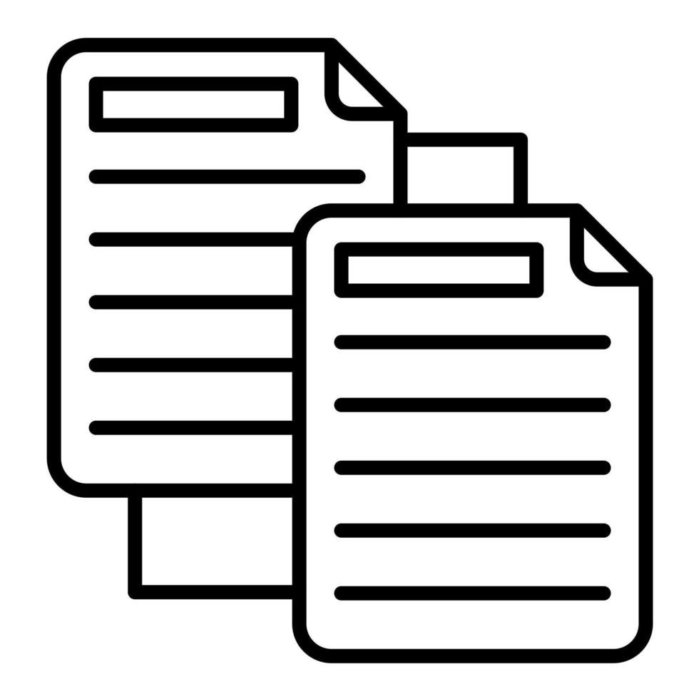 Duplicate Documents Line Icon vector