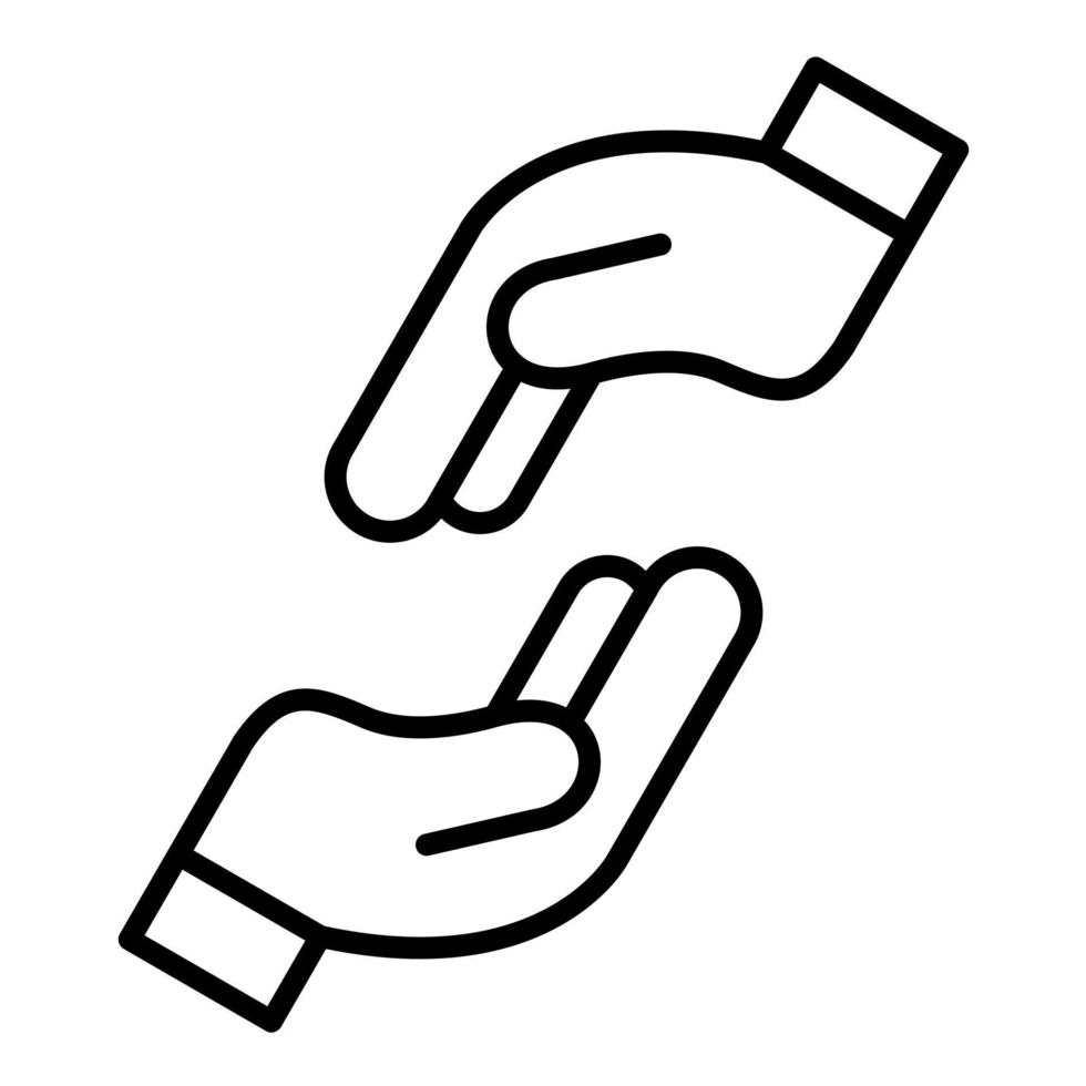 Helping Hand Line Icon vector