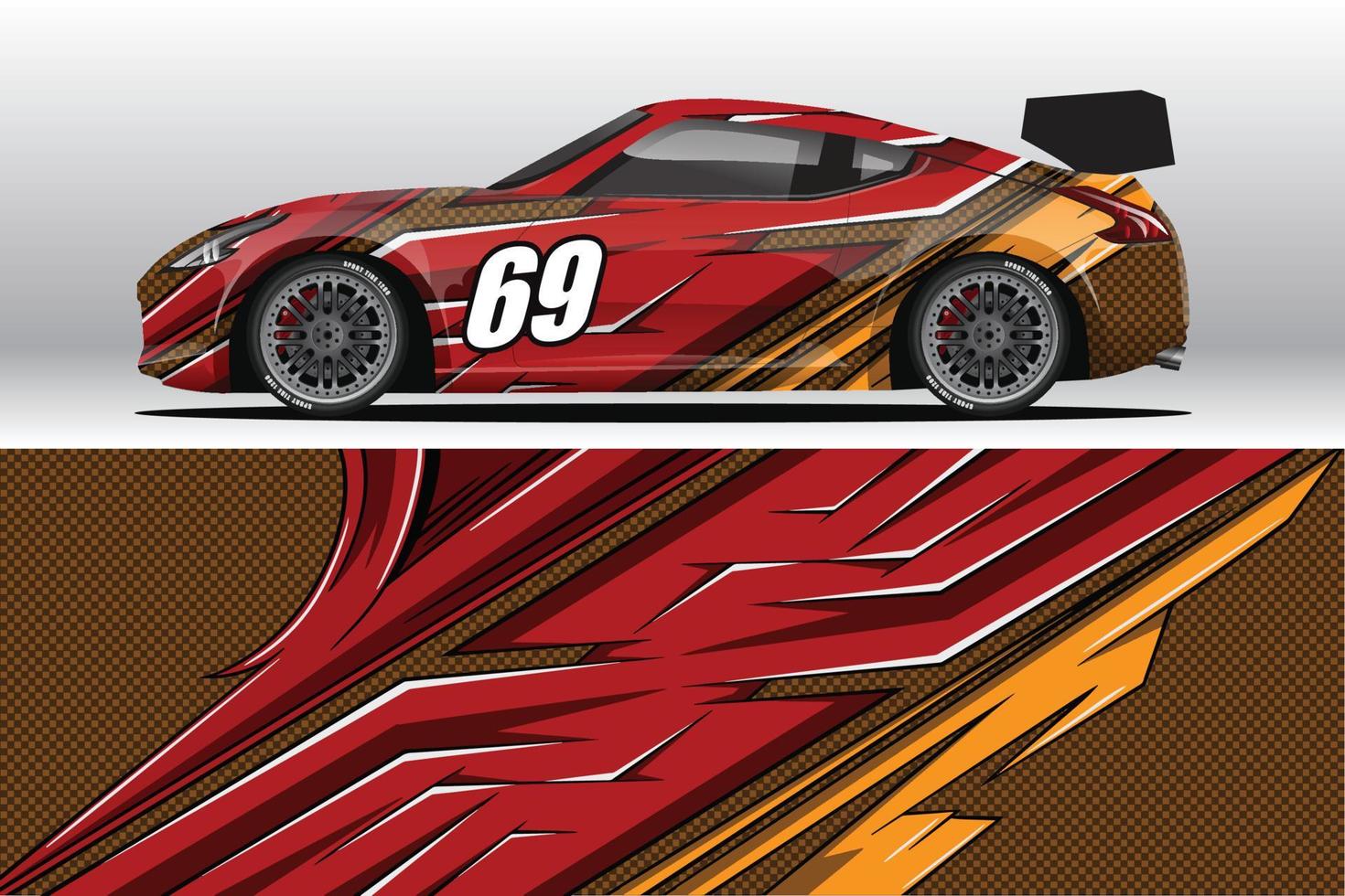 Abstract Race car wrap sticker design and sports background for daily use racing livery or car vinyl stickers vector