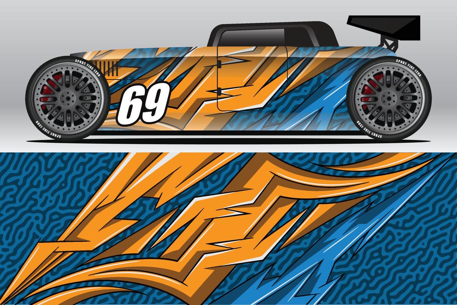 Abstract Race car wrap sticker design and sports background for daily use racing livery or car vinyl stickers vector